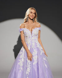 HKM-731603 Elegant Purple Evening Dress for Women - Model EZ25203