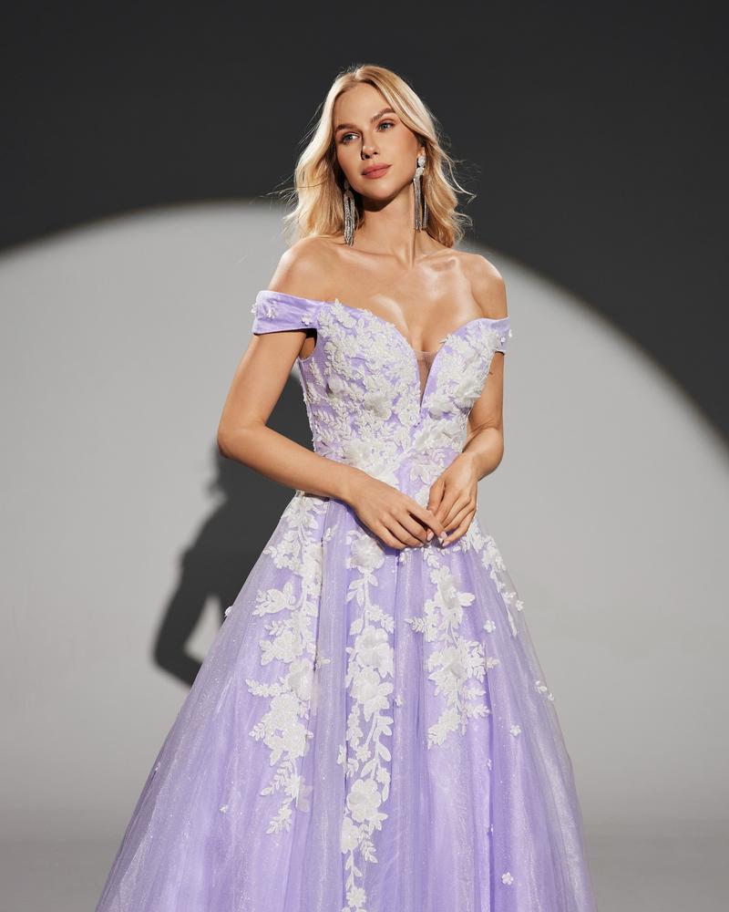 HKM-731603 Elegant Purple Evening Dress for Women - Model EZ25203