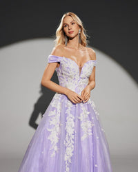 HKM-731603 Elegant Purple Evening Dress for Women - Model EZ25203