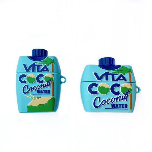 KTX-524115 Coconut Water Silicone Case for AirPods 1/2 & AirPods Pro 3 with Hook