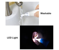 HKM-622803 Rotating Earwax Vacuum with Spiral Silicone Tips and LED Light for Safe Ear Cleaning