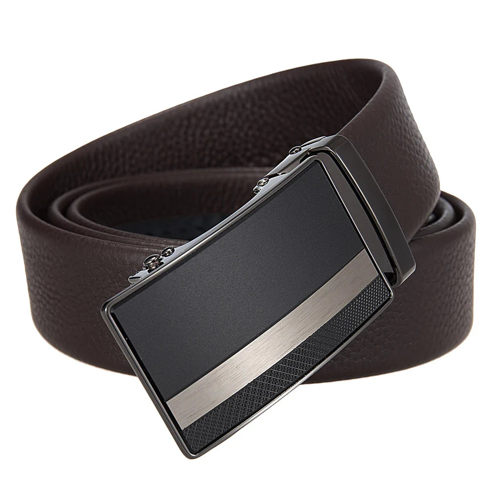 HKM-651411 Men's Automatic Buckle Belt - Model LY36-25630-5, Fashionable and Durable Design