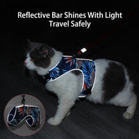 HKM-452819 Reflective Cat Walking Rope with Polyester Chest Strap