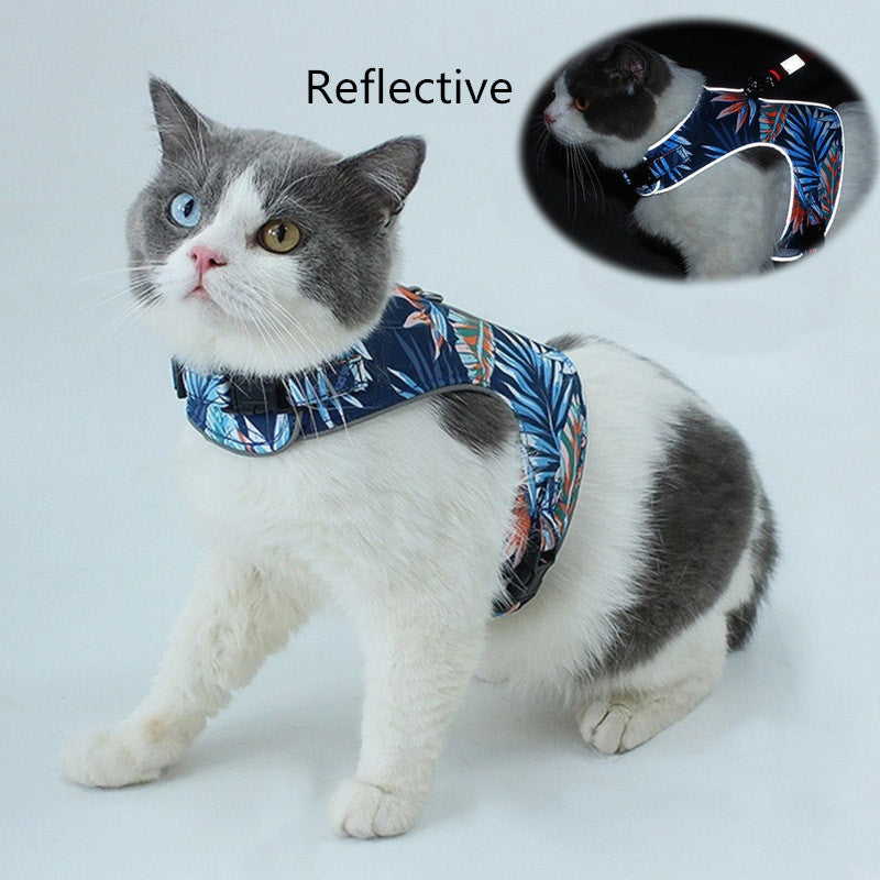 HKM-452819 Reflective Cat Walking Rope with Polyester Chest Strap