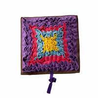 HKM-814227 Gray and Purple Pet Sniffing Mat - Cloth, 45x45cm Interactive Enrichment Toy