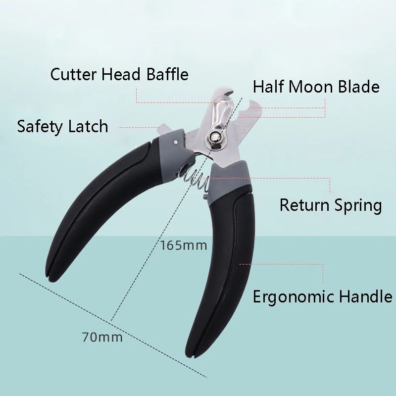 HKM-464211 Stainless Steel Half Moon Blade Nail Clipper for Cats and Dogs - Durable Pet Nail Cutter with Comfortable Handle