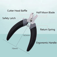 HKM-464211 Stainless Steel Half Moon Blade Nail Clipper for Cats and Dogs - Durable Pet Nail Cutter with Comfortable Handle