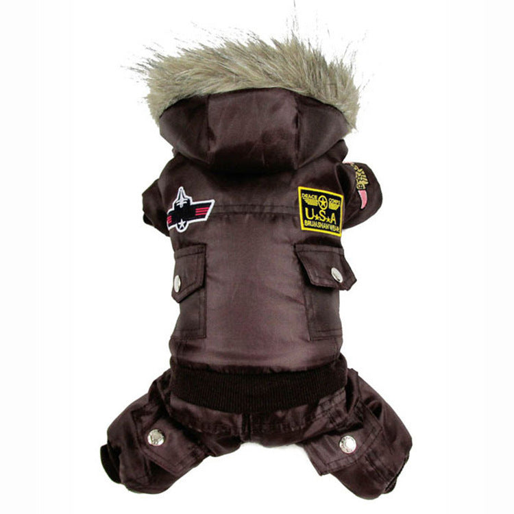 HKM-081875 Cozy Cotton Pet Clothes for Autumn and Winter - Available in Red, Blue, Coffee - Sizes XS to XL