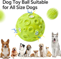 HKM-349395 Durable Squeaky Dog Toy Ball for Aggressive Chewers - Interactive Rubber Chew Toy with Teeth Cleaning Design for Small to Large Dogs