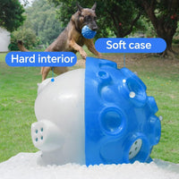 HKM-349395 Durable Squeaky Dog Toy Ball for Aggressive Chewers - Interactive Rubber Chew Toy with Teeth Cleaning Design for Small to Large Dogs