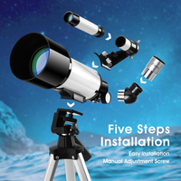 HKM-040659 Multi-Coated Refracting Telescope with Wireless Remote for Children and Beginners