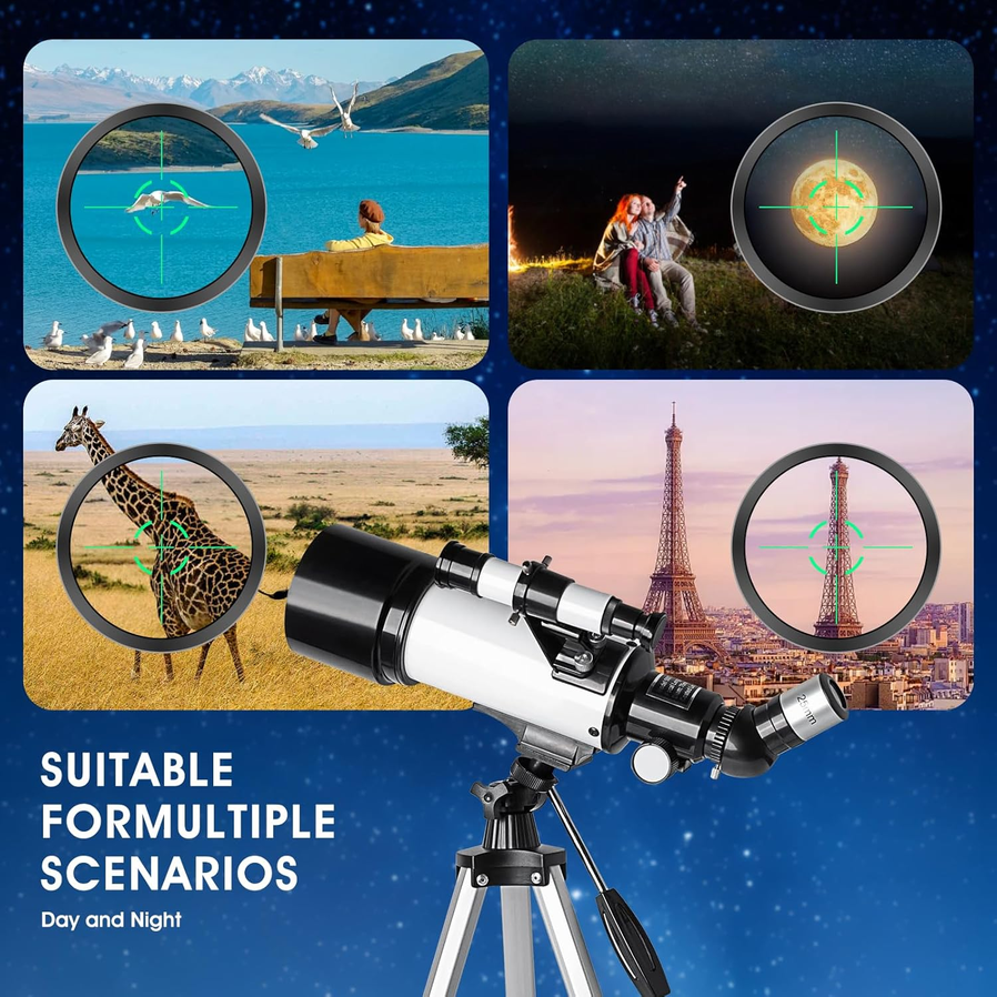HKM-040659 Multi-Coated Refracting Telescope with Wireless Remote for Children and Beginners