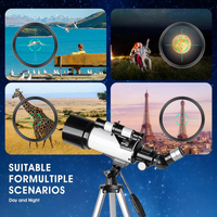HKM-040659 Multi-Coated Refracting Telescope with Wireless Remote for Children and Beginners