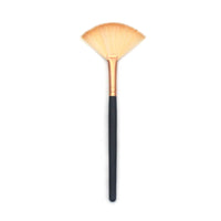 HKM-166163 Small Fan-Shaped Makeup Brush with Wooden Handle and Artificial Fiber Bristles