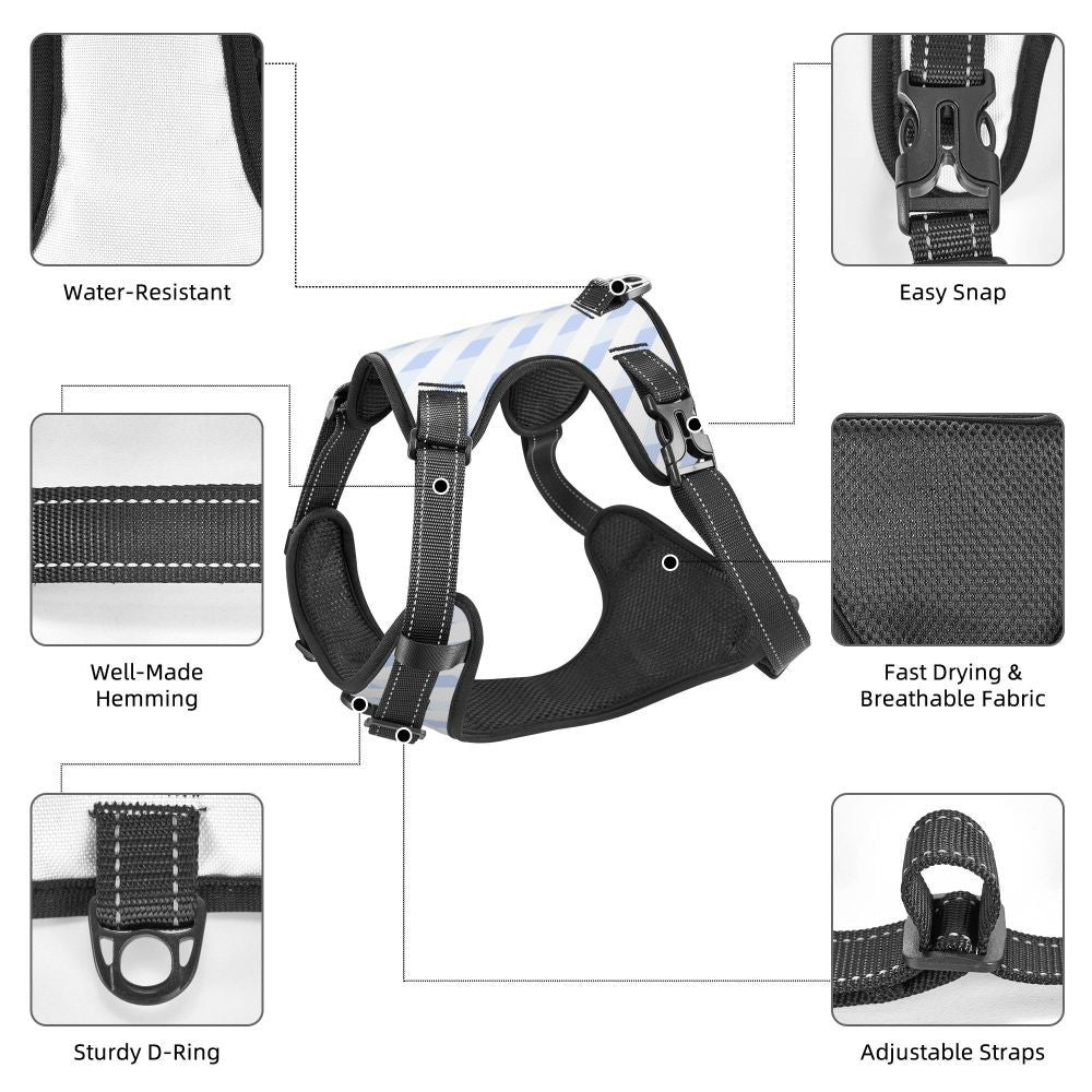 HKM-679891 Durable Oxford Cloth Pet Leash Vest for Active Dogs - Adjustable, Reflective, Breathable Design