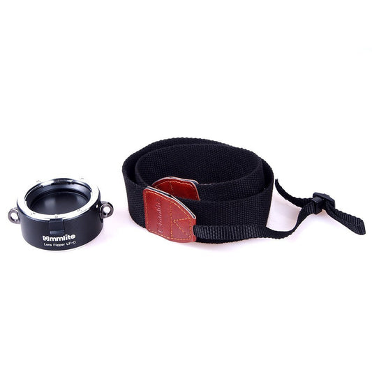 KTX-954899 Camera Lens Flipper for Nikon E-Mount – Dual Lens Holder with Durable Aluminum Alloy, Comfortable Cotton Strap