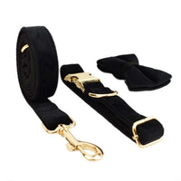 HKM-941715 Velvet Dog Collar with Adjustable Traction Rope and Bow Tie