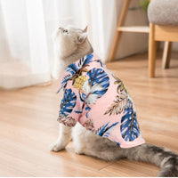 HKM-211795 Cotton Printed T-Shirt for Small and Medium-Sized Dogs and Cats ¨C Soft Polyester in Blue and White