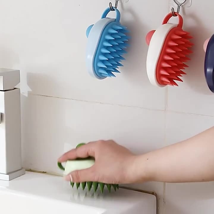 HKM-134227 Soft Gel Bath and Shampoo Brush for Hair and Pet Care - TPR/ABS Material - Multiple Colors Available