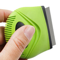 HKM-067539 Travel-Ready Handheld Flea and Tick Comb for Dogs and Cats with Stainless Steel Fine Tooth Design