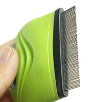 HKM-067539 Travel-Ready Handheld Flea and Tick Comb for Dogs and Cats with Stainless Steel Fine Tooth Design