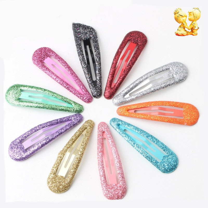 HKM-195987 Korean Sequined Hairpin Headdress for Women - Colorful Dripping Clip 4.8CM