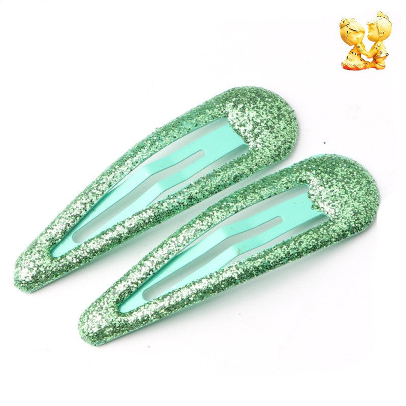 HKM-195987 Korean Sequined Hairpin Headdress for Women - Colorful Dripping Clip 4.8CM