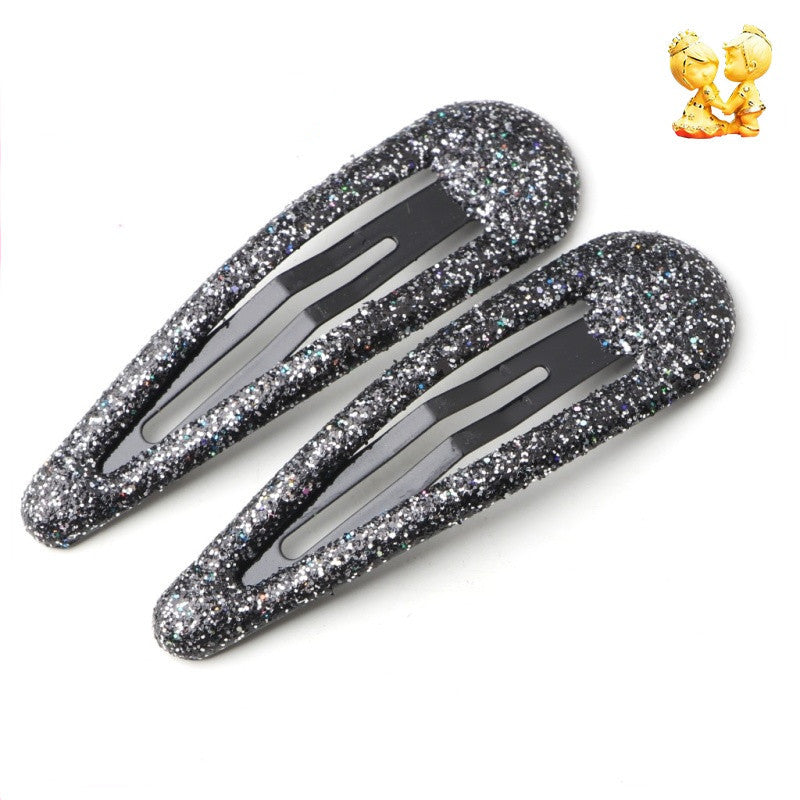 HKM-195987 Korean Sequined Hairpin Headdress for Women - Colorful Dripping Clip 4.8CM