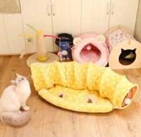 HKM-166291 Collapsible Nylon Cat Play Tunnel with Two Openings - 25 cm Diameter, 120 cm Length