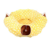 HKM-166291 Collapsible Nylon Cat Play Tunnel with Two Openings - 25 cm Diameter, 120 cm Length