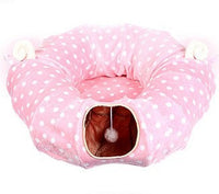 HKM-166291 Collapsible Nylon Cat Play Tunnel with Two Openings - 25 cm Diameter, 120 cm Length