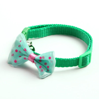 HKM-807187 Adjustable Pet Bow Tie Collar with Bell for Small to Medium Dogs