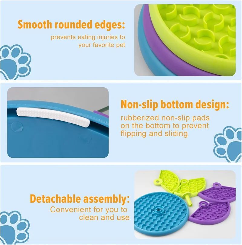 HKM-750163 Three Layer Puzzle Slow Feeder Bowl for Dogs - Anti-Choking Non-Slip Design