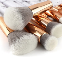 HKM-245203 15-Piece White Marble Makeup Brush Set for Foundation, Eyeshadow, and Blending