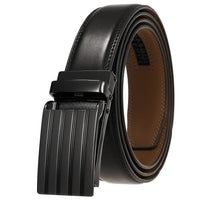 HKM-380371 Men's Automatic 3.0cm Cowhide Leather Belt with Customised Design