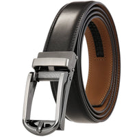 HKM-380371 Men's Automatic 3.0cm Cowhide Leather Belt with Customised Design