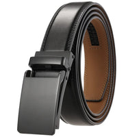 HKM-380371 Men's Automatic 3.0cm Cowhide Leather Belt with Customised Design