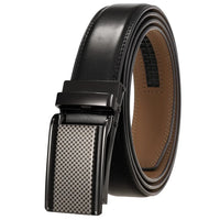 HKM-380371 Men's Automatic 3.0cm Cowhide Leather Belt with Customised Design