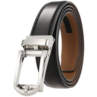 HKM-380371 Men's Automatic 3.0cm Cowhide Leather Belt with Customised Design