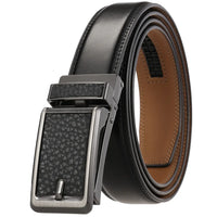HKM-380371 Men's Automatic 3.0cm Cowhide Leather Belt with Customised Design