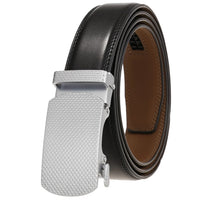 HKM-380371 Men's Automatic 3.0cm Cowhide Leather Belt with Customised Design