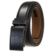 HKM-380371 Men's Automatic 3.0cm Cowhide Leather Belt with Customised Design
