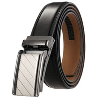 HKM-380371 Men's Automatic 3.0cm Cowhide Leather Belt with Customised Design