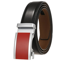 HKM-380371 Men's Automatic 3.0cm Cowhide Leather Belt with Customised Design