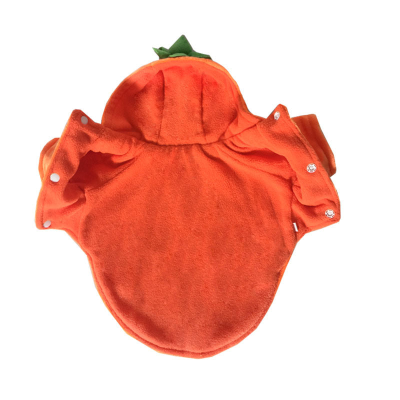 HKM-570579 Halloween Pumpkin Demon Pet Transformation Costume for Dogs and Cats, Shearing Fleece and Polar Fleece Material