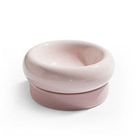 HKM-469907 Mochi Ceramic Cat Food Bowl - Pink & Green, High-Temperature Porcelain, 80-120g Capacity