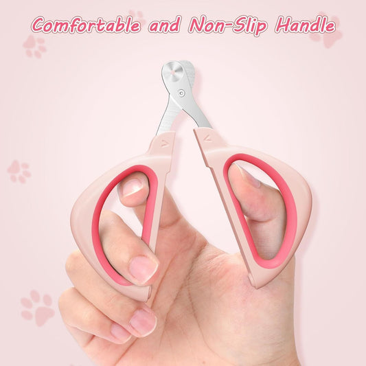 HKM-374803 Cat Nail Clipper with Positioning Hole - Sharp Blades, Non-Slip Handle for Safe and Easy Pet Grooming