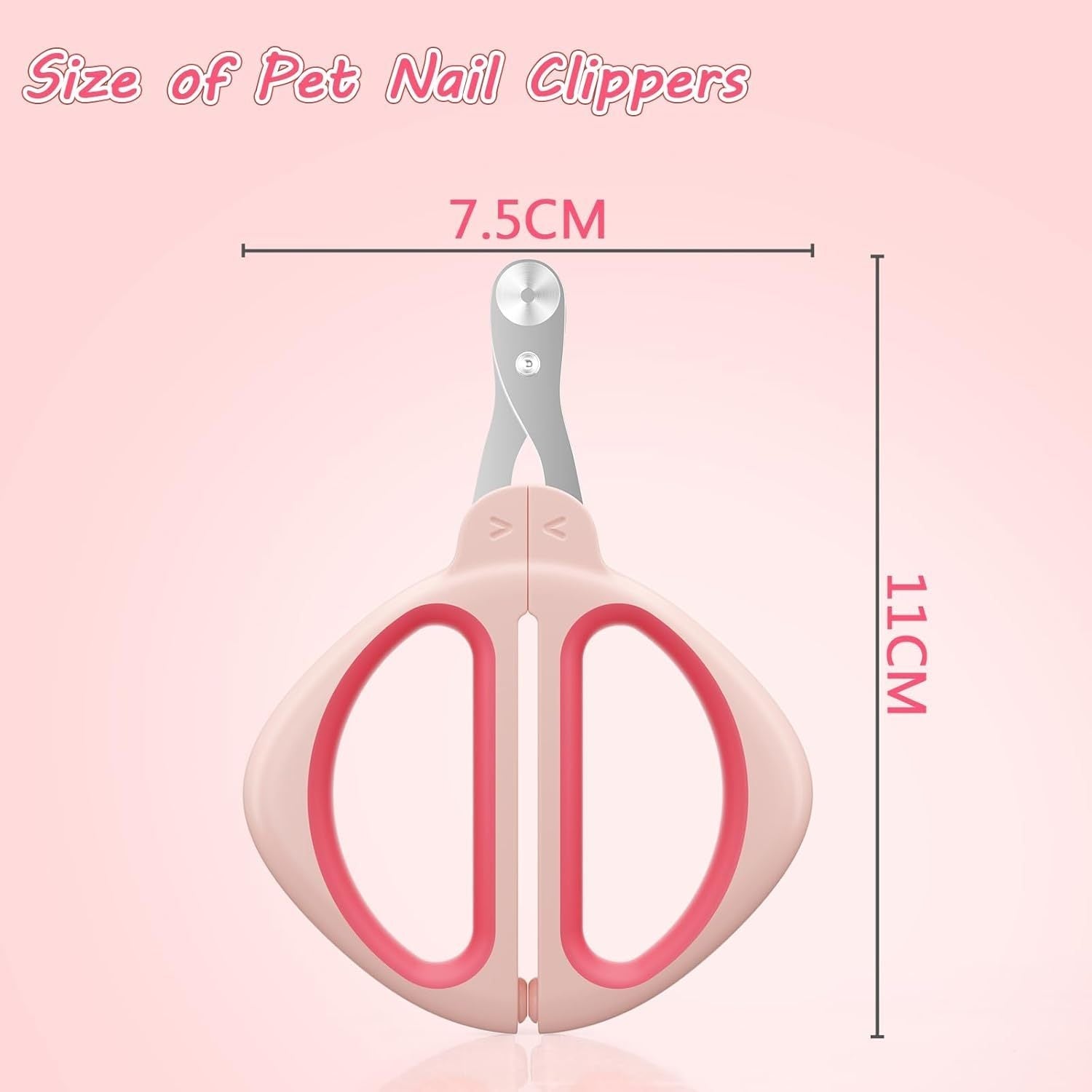HKM-374803 Cat Nail Clipper with Positioning Hole - Sharp Blades, Non-Slip Handle for Safe and Easy Pet Grooming