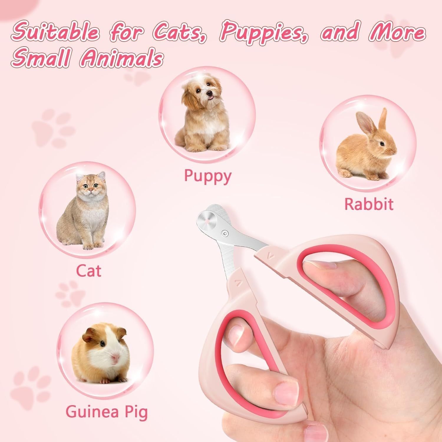 HKM-374803 Cat Nail Clipper with Positioning Hole - Sharp Blades, Non-Slip Handle for Safe and Easy Pet Grooming