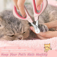 HKM-374803 Cat Nail Clipper with Positioning Hole - Sharp Blades, Non-Slip Handle for Safe and Easy Pet Grooming